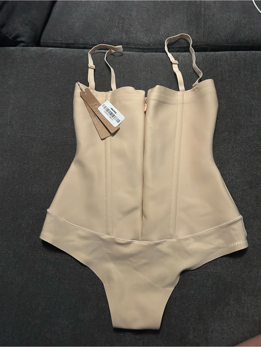 SKIMS Beige Sculpting Strap Bodysuit